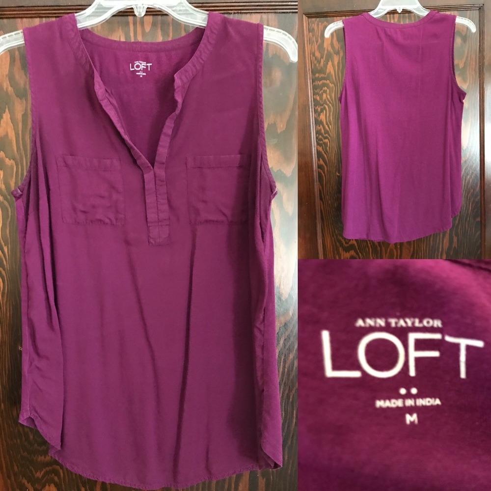Deep plum sleeveless top LOFT